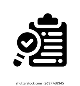 clipboard glyph icon. Strong and solid vector icon for websites, mobile interfaces, presentations, and visual branding. High quality and easy to edit.