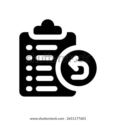 clipboard glyph icon. Strong and solid vector icon for websites, mobile interfaces, presentations, and visual branding. High quality and easy to edit.