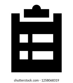 Clipboard glyph icon vector