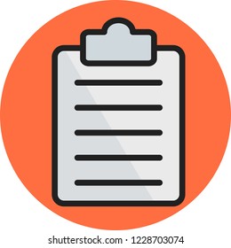 Clipboard Glyph round circle multi color B/G