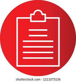Clipboard Gradient Circle Vector Icon