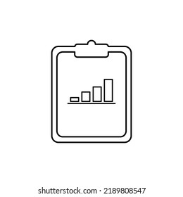 Clipboard with graph icon, flat icon sign symbol, for website and app design, illustration vector of business growth