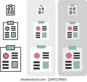 Symbole aus Zwischenablage und Grafik oder Bildpapier