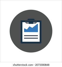 Clipboard graph or report icon
