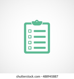 Clipboard Green Flat Icon On White Background