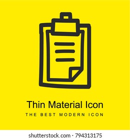 Clipboard hand drawn interface symbol bright yellow material minimal icon or logo design