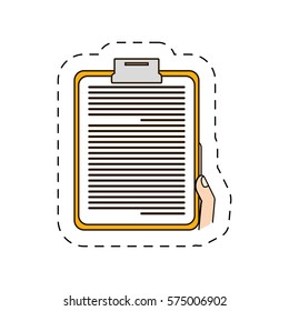 clipboard in the hand icon image, vector illustration design