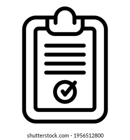 Icono de tarea dura del portapapeles. Esquema Icono del vector de tarea dura del portapapeles para el diseño web aislado en fondo blanco
