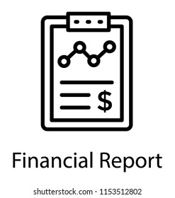 
A clipboard having line graph and dollar sign, finance report 
