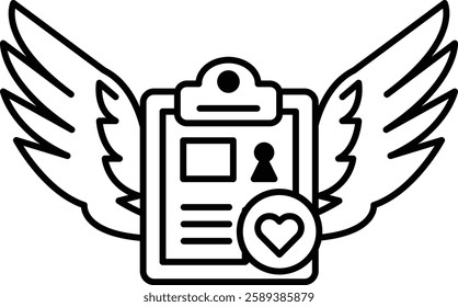 A clipboard with a heart and a picture of a person