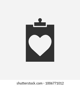 Clipboard heart valentines day icon illustration isolated vector sign symbol