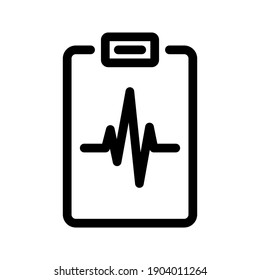 Clipboard With Heartbeat Icon. Medical Test Icon. Vector Illustration. Medical Report Icon