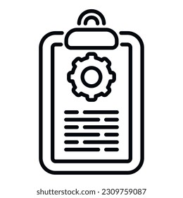Clipboard help icon outline vector. Business manual. Report project