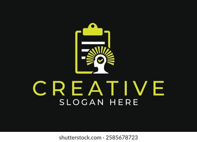 clipboard human psychology logo design vector sublimation