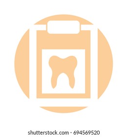 clipboard with Human tooth isolated icon