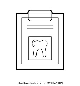 clipboard with Human tooth isolated icon