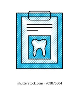 clipboard with Human tooth isolated icon