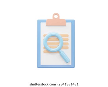 Clipboard icon 3d rendering vector illustration