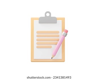 Clipboard icon 3d rendering vector illustration