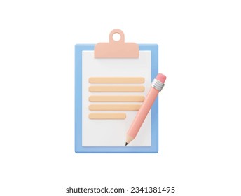 Clipboard icon 3d rendering vector illustration