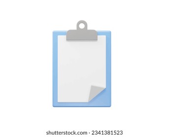 Clipboard icon 3d rendering vector illustration