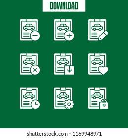 clipboard icon. 9 clipboard vector set. car repair icons for web and design about clipboard theme