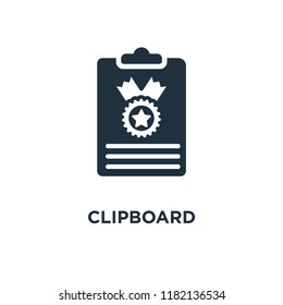Clipboard icon. Black filled vector illustration. Clipboard symbol on white background. Can be used in web and mobile.