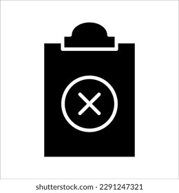 Clipboard Icon. Black flat style on white background.