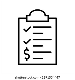 Clipboard Icon. Black flat style on white background.