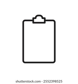 Clipboard icon black and white vector outline sign