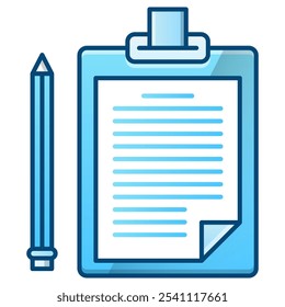 Clipboard icon, blue gradient vector illustration