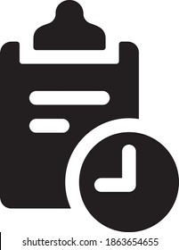 Symbol der Zwischenablage. Pappe- und Uhrsymbol
