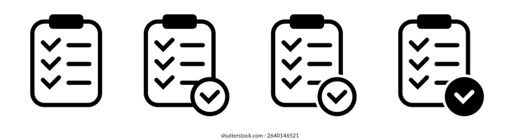 Clipboard icon. Clipboard with check mark icon. Checklist sign symbol for web site and app design.