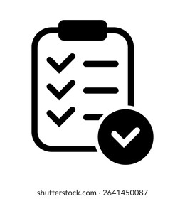 Clipboard icon. Clipboard with check mark icon. Checklist sign symbol for web site and app design.