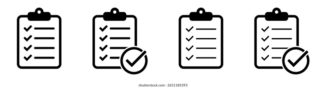 Ícone Área de transferência. Área de transferência com ícone de marca de seleção. Símbolo de sinal de lista de verificação para design de site e aplicativo.