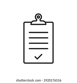 Clipboard icon. Check mark. Check list. Vector illustration, flat design