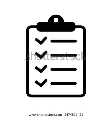 Clipboard icon. Checklist icon of an approved document. Project completed. Tasks vector icon. Task completed.