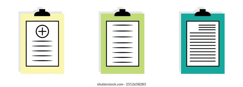 Clipboard icon. Checklist with checkmarks on white background eps 10.