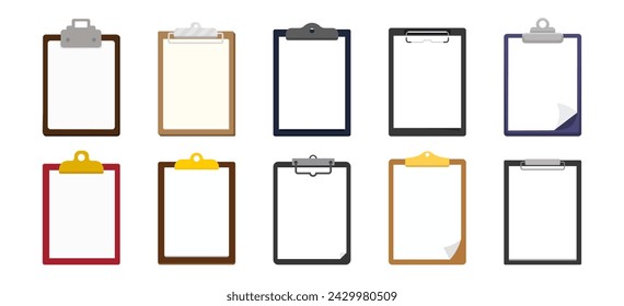 Clipboard icon. Clipboard checklist or document. Vector isolated icons or signs. Clipboard with checkmark cross and text