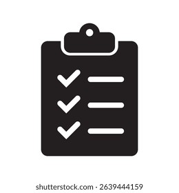 Clipboard icon. Checklist on clipboard icon.