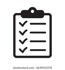 Clipboard icon. Checklist on clipboard icon.