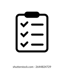 Clipboard icon. Checklist on clipboard icon.