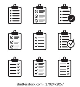 Clipboard icon. Checklist sign symbol for web site and app design.