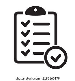Clipboard icon. Checklist sign symbol for web site and app design.