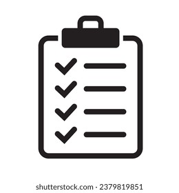 Clipboard icon. Checklist sign symbol for web site and app design.