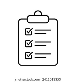 Clipboard icon. Checklist sign symbol for web site and app design.