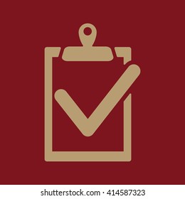 The clipboard icon. checklist symbol. Flat Vector illustration. Button Set