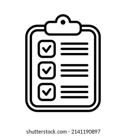 Icono del portapapeles. Icono de vector de lista de verificación.