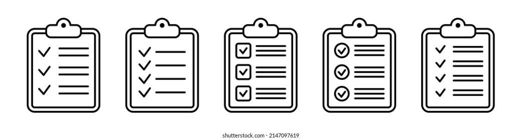 Symbol in der Zwischenablage. Checkliste, Vektorsymbol.