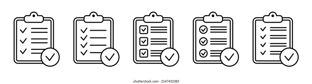Clipboard icon. Checklist vector icon.